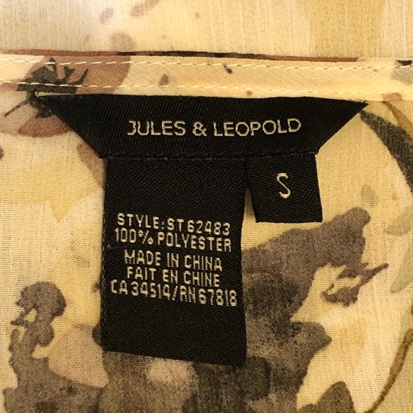 Jules & Leopold Sheer Floral Print Blouse - Picture 6 of 7